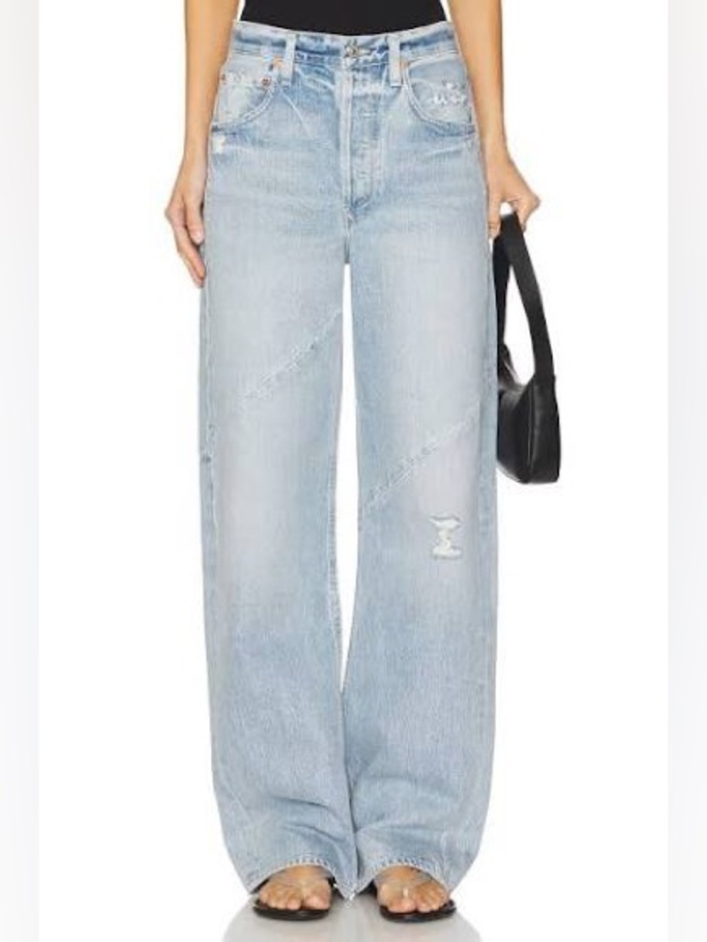 Citizens Of Humanity Ayla Swirl Baggy Jeans Blue‎ Distressed Size 27